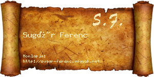 Sugár Ferenc névjegykártya