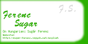 ferenc sugar business card
