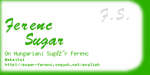 ferenc sugar business card